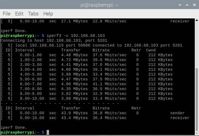 rpi zero2 w wifiiperf3